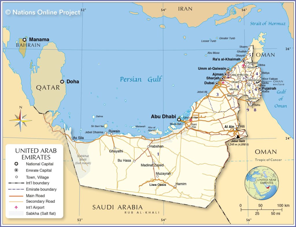 Map of Abu Dhabi