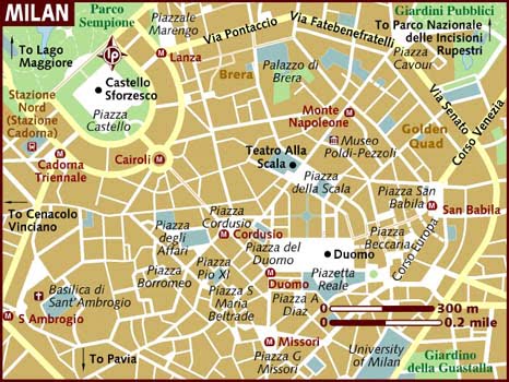 Travel to Milan Map