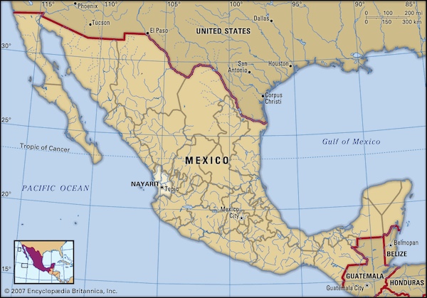 Nayarit map