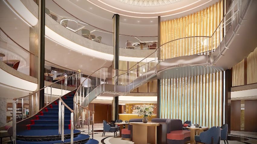 Cunard Cruises Queen Anne lobby