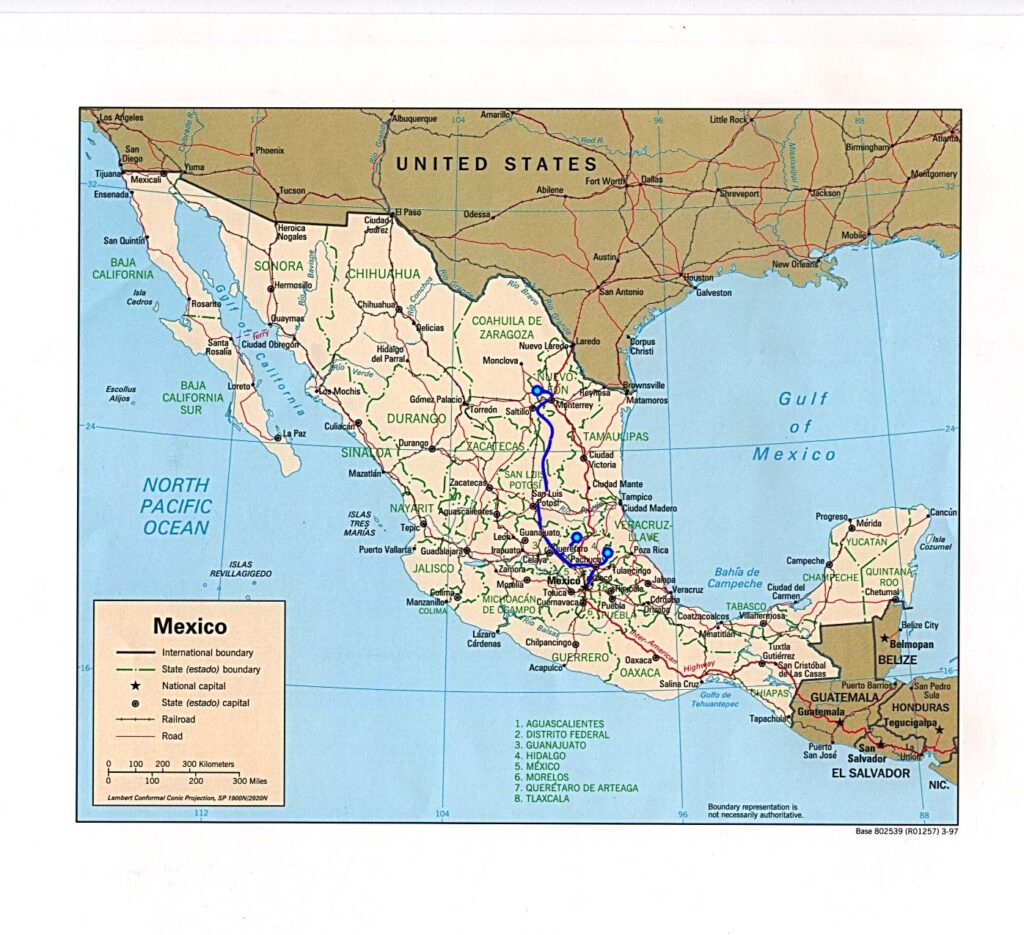Mexico Road Trip Map